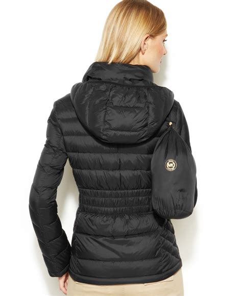 women michael kors black puffer jacket|Michael Kors padded jackets women.